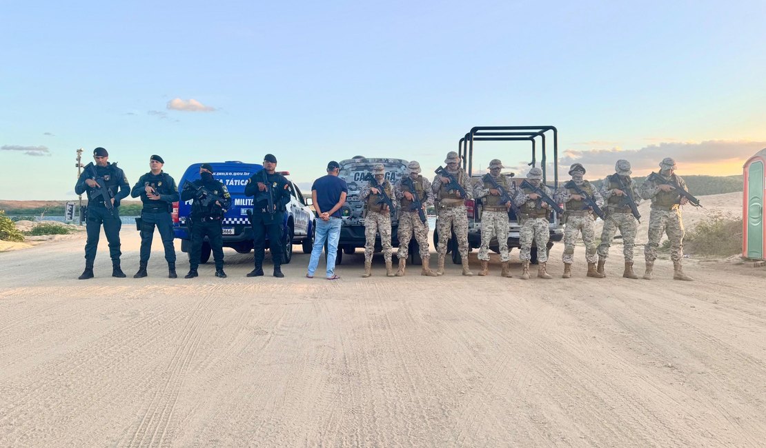 Ação integrada entre a PM de Alagoas e Sergipe resulta na prisão de suspeito de homicídio