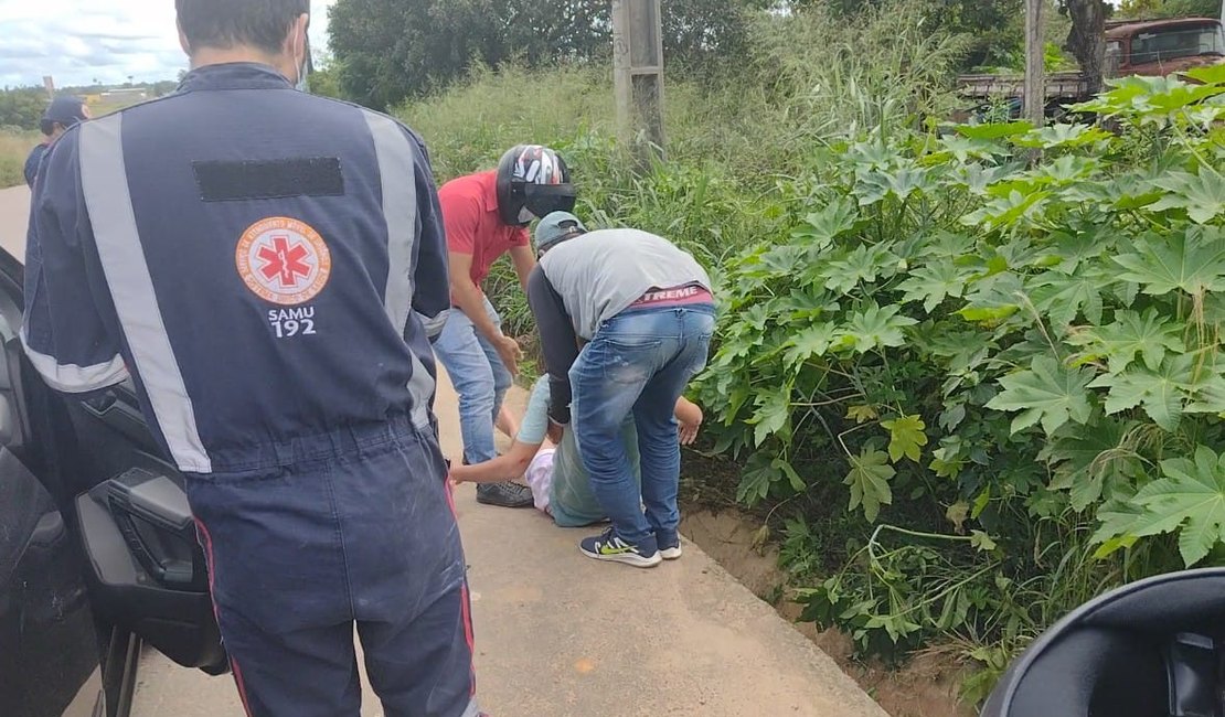 Acidente entre moto e cinquentinha deixa feridos em Arapiraca