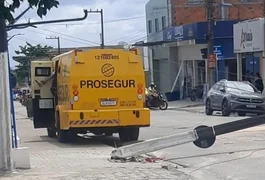 Carro-forte derruba e deixa moradores sem energia no Agreste alagoano