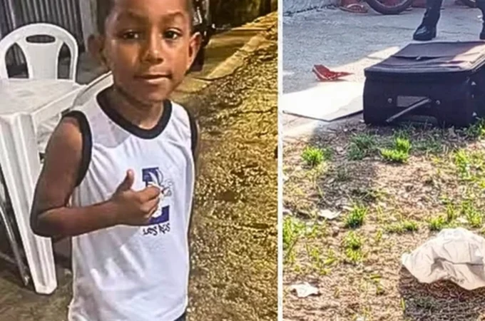 Menino de 6 anos é achado morto em mala dentro de cemitério