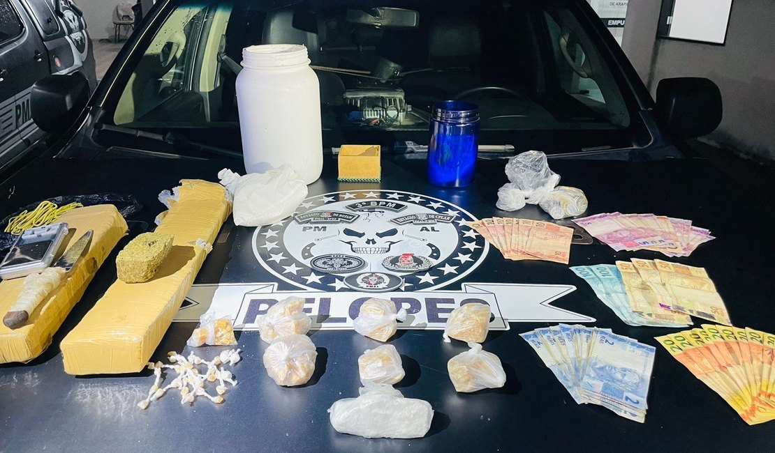 Homem é flagrado com mais de 2kg de drogas no bairro Brasília, em Arapiraca