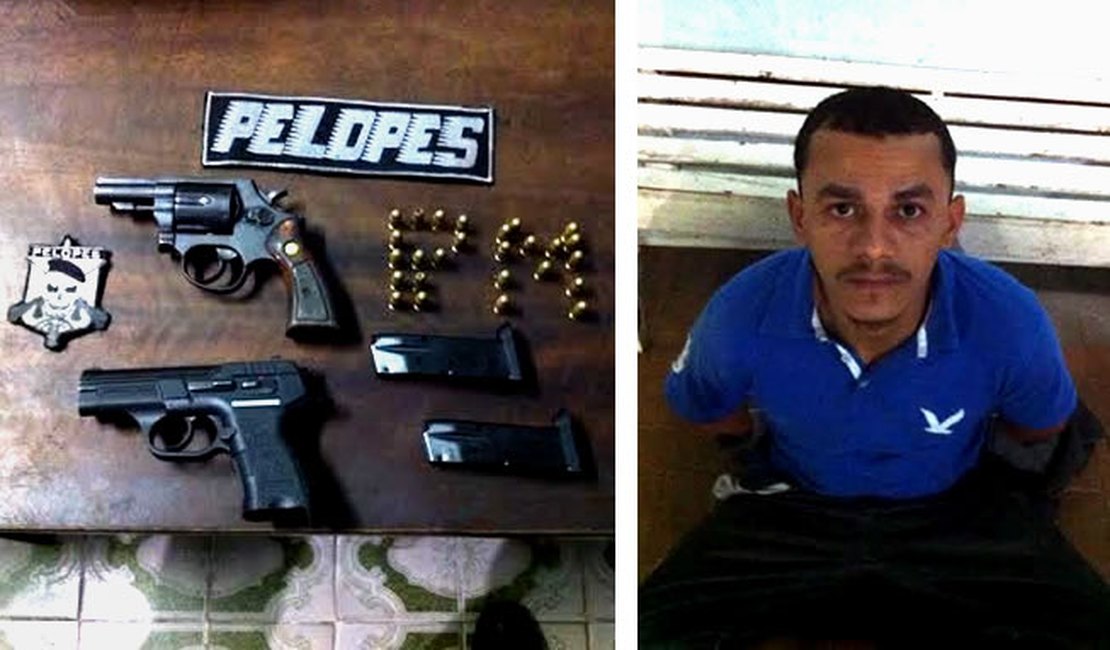 Pelopes prende jovem em Arapiraca com pistola de fabricação turca