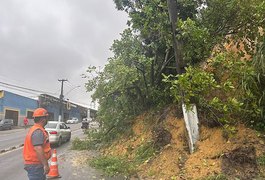 Defesa Civil de Maceió registrou mais de 40 deslizamentos de barreira entre sexta e hoje