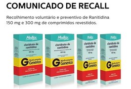 Laboratório anuncia recall de 50 lotes de ranitidina, usado no tratamento de úlceras