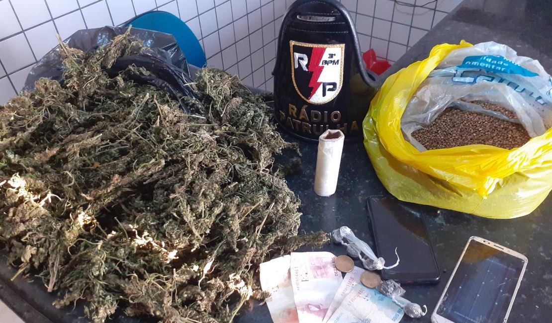 Idoso é preso pela RP do 3º BPM por tráfico de drogas em Teotônio Vilela