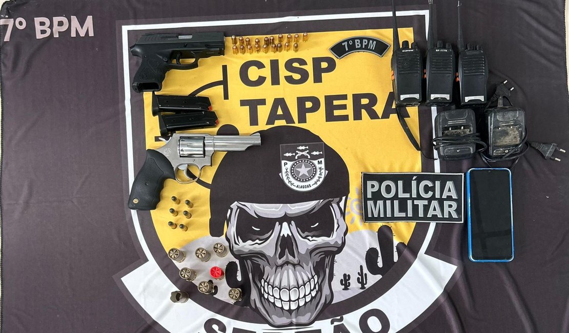 PM-AL apreende três armas e drogas no Sertão e na Zona da Mata