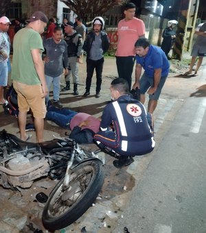 Motociclista fica ferido após colisão com automóvel em avenida de Arapiraca