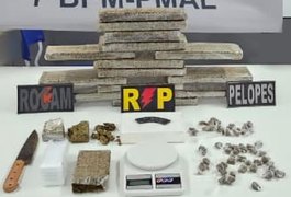 Polícia Militar apreende arma de fogo, drogas e veículo furtado em operações no interior de Alagoas