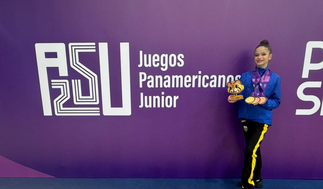 Alagoana de 13 anos conquista três medalhas com a Seleção Brasileira no Panamericano de Ginástica Rítmica