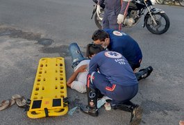 Três pessoas ficam feridas após colisão entre duas motocicletas, em Arapiraca