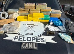 Pelopes apreende mais de 35 kg de drogas e 14 munições durante operação na AL-110