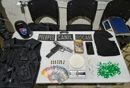 Suspeito de homicídios em Arapiraca é preso com pistola e drogas no Residencial Agreste