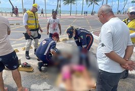 Motociclista fica ferido após colisão com automóvel na orla de Jatiúca