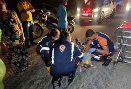Motociclista tenta ultrapassagem, mas acaba colidindo em veículo e fica ferido, na AL-115