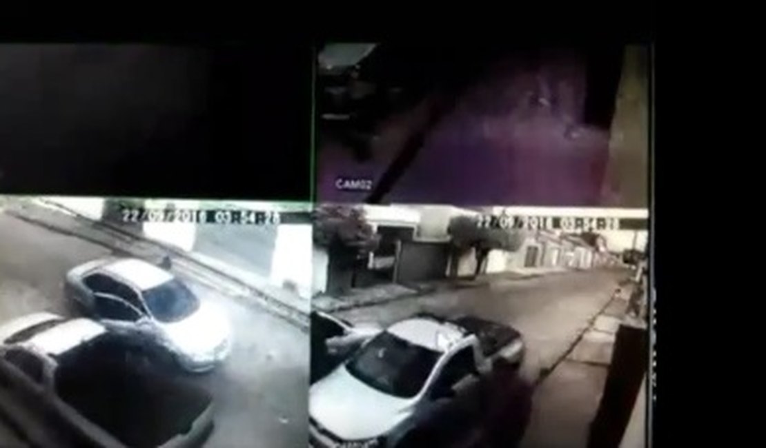 Câmeras de segurança registram o momento em que empresário é executado a tiros