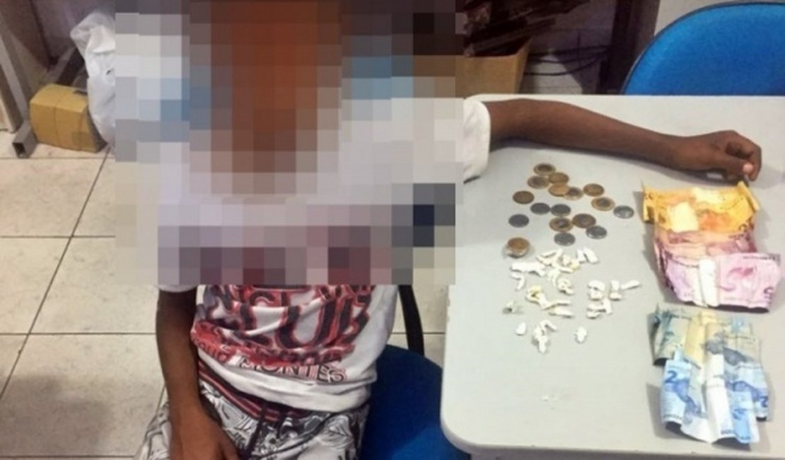Menino de 10 anos é apreendido com pedras de crack