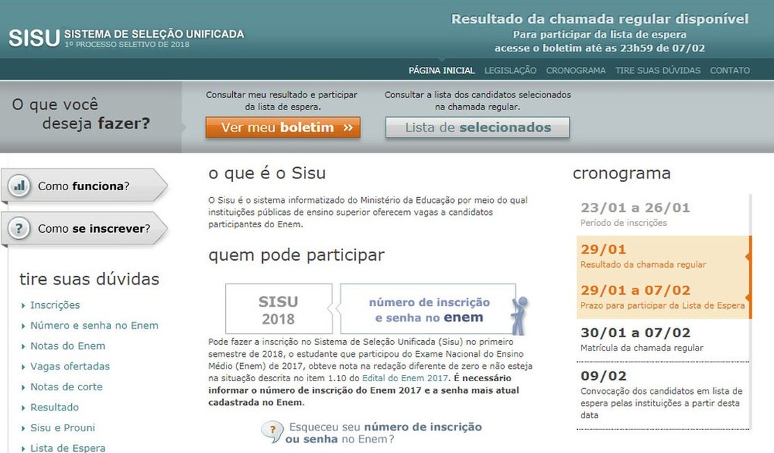 Sisu 2018: resultado é divulgado; listas de aprovados podem ser consultadas