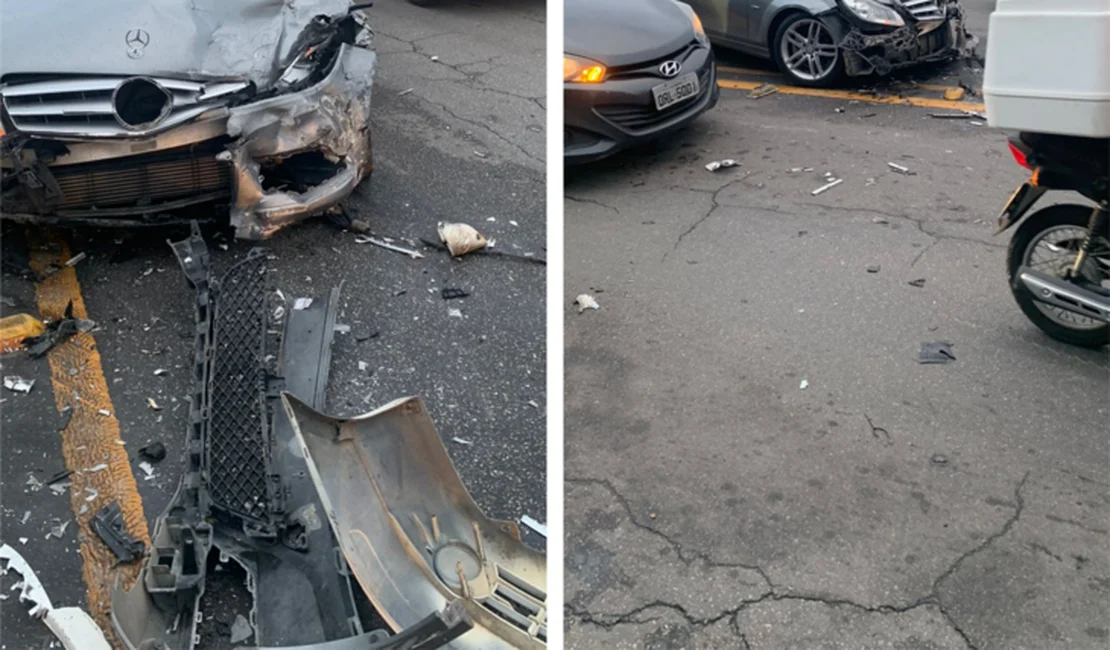 Colisão envolvendo quatro carros deixa homem ferido em Maceió