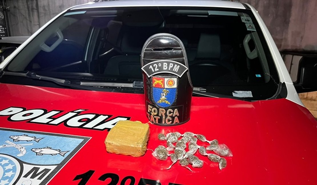 Força Tática do 12º BPM prende homem por tráfico de drogas no Conjunto Santa Maria