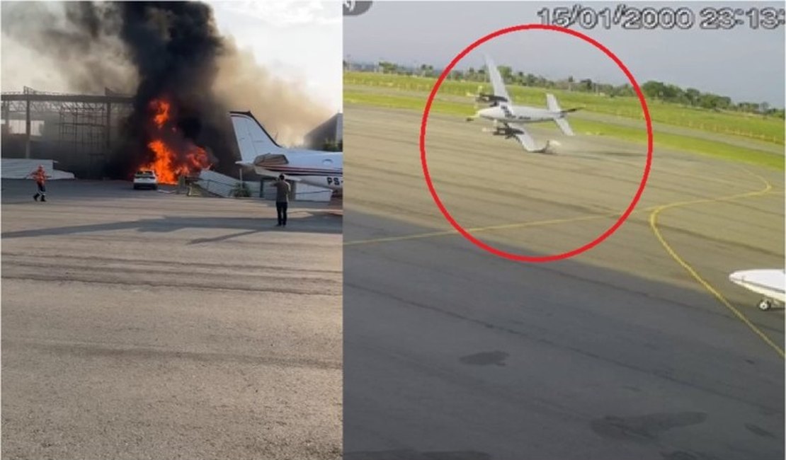 Avião bate asa no chão, derrapa, explode e deixa 2 mortos em MT