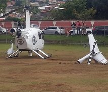 Helicóptero da Globo faz pouso forçado e rotor de cauda se quebra, em BH