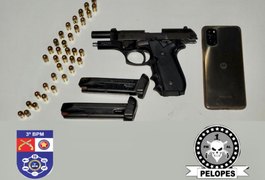 Homem é preso após tentar se livrar de arma, perto de bar de Arapiraca