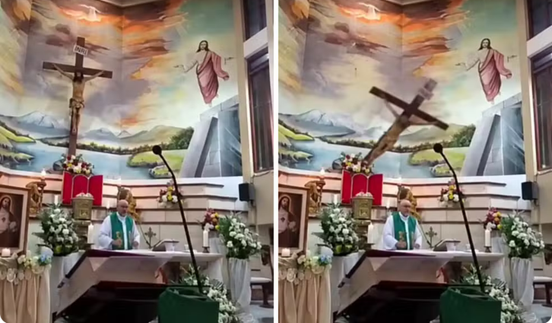 VÍDEO: Padre morre após cruz cair sobre sua cabeça durante transmissão ao vivo de uma missa no Equador
