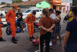Acidente entre moto e bicicleta na Expedicionários Brasileiros deixa dois feridos