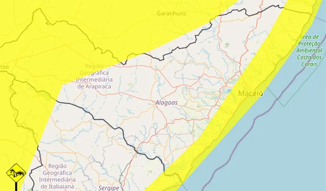 Alagoas tem alertas de vendaval e de ventos costeiros para 50 cidades