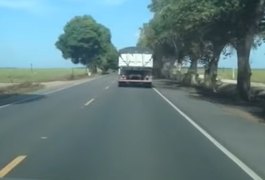 Caminhão carregado com areia de extração ilegal é apreendido pela PF em Alagoas