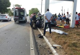 Acidente entre van e veículo de passeio deixa um morto e dois feridos na BR 316