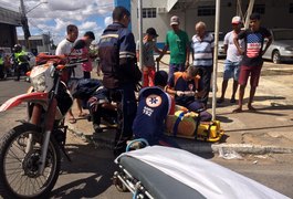 Colisão entre caminhão e moto resulta em dois feridos em Arapiraca