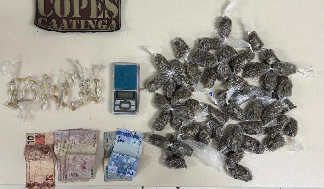 PM-AL prende jovem por tráfico de drogas em Major Izidoro