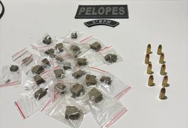Homem é preso por tráfico de drogas e posse de munições de uso restrito no Conjunto Quati, em Arapiraca