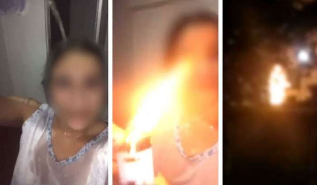 Mulher coloca fogo no próprio corpo após companheiro descobrir traição