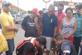 Colisão entre três motos deixa mulher ferida em Arapiraca