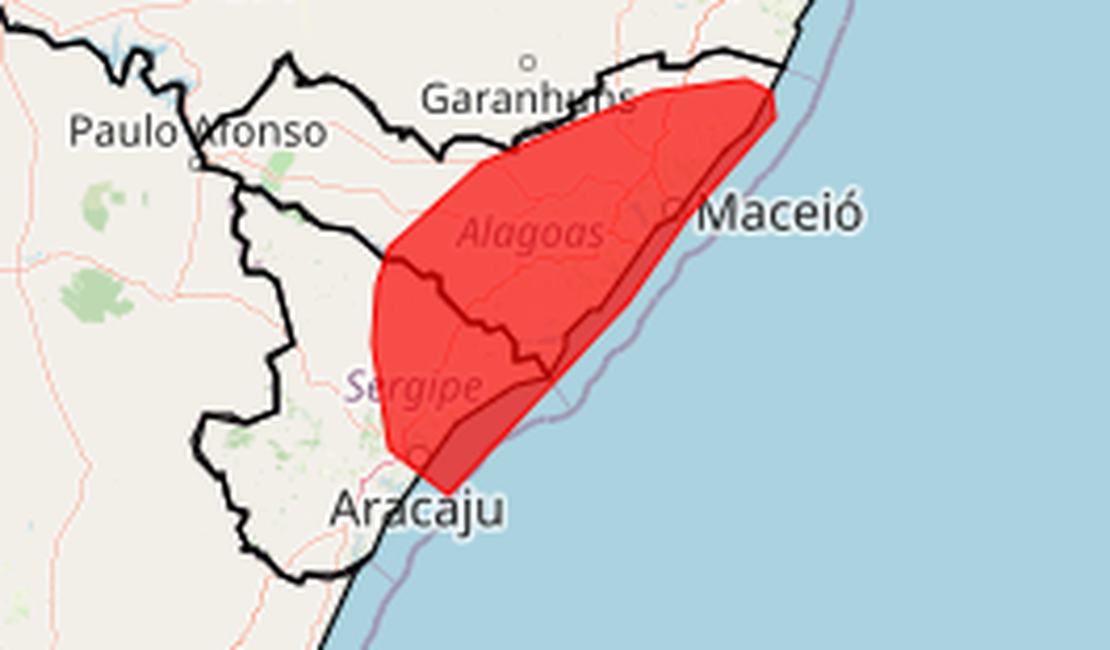 Arapiraca e mais 74 cidades de Alagoas entram em alerta vermelho de grande perigo de acumulado de chuva