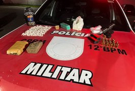 Força Tática do 12º BPM prende dois suspeitos por tráfico de drogas e posse de arma no bairro Cidade Universitária