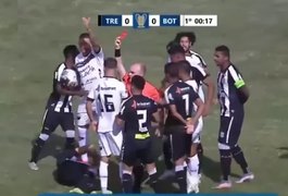 Árbitro alagoano acerta e expulsa jogador do Botafogo-PB com 10 segundos de jogo