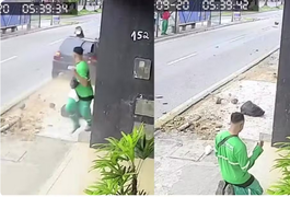 VÍDEO: Agente de limpeza escapa de atropelamento, se ajoelha e agradece a Deus em seguida, em Aracaju