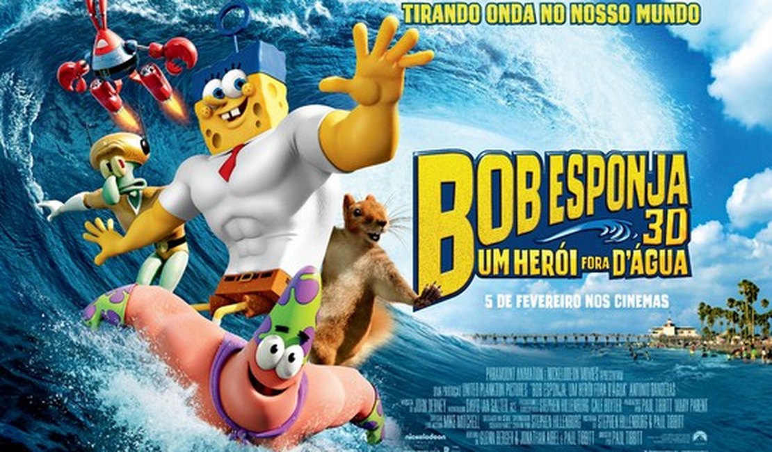 Bob Esponja chega de boia no Cinesystem