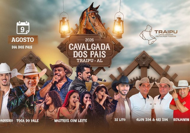 Prefeitura de Traipu anuncia atrações da Cavalgada dos Pais 2026