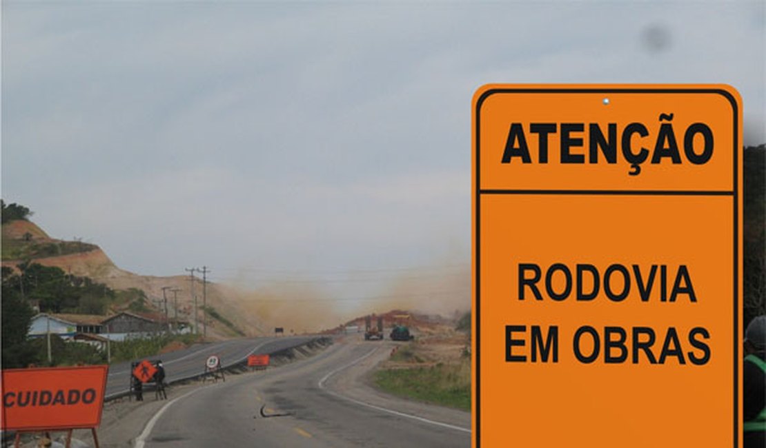 Trecho da BR-101 em Flexeiras é interditado para obras de duplicação