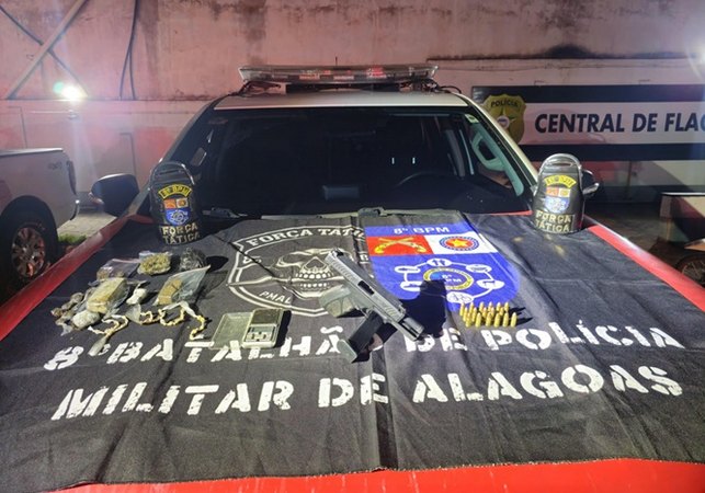 Acusado de vários homicídios e braço direito de liderança do tráfico de drogas em Rio Largo, 'Kiki' é preso pela PM