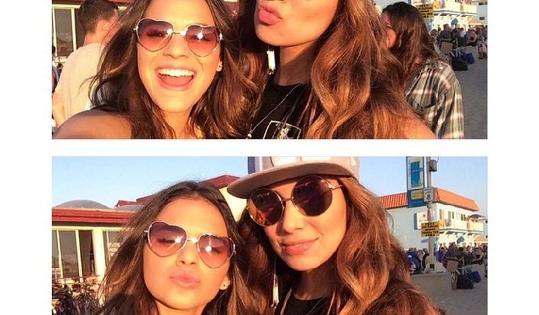 Bruna Marquezine anda de skate com filha de Bebeto