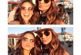 Bruna Marquezine anda de skate com filha de Bebeto