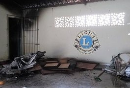 Sede do Lions Clube de Teotônio Vilela é vítima de incêndio criminoso