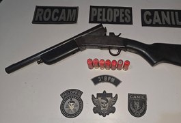 Homem é preso por porte ilegal de arma de fogo após ameaçar vizinhos, na zona rural de Arapiraca