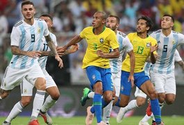 Brasil vence a Argentina com gol de Miranda aos 47 do segundo tempo