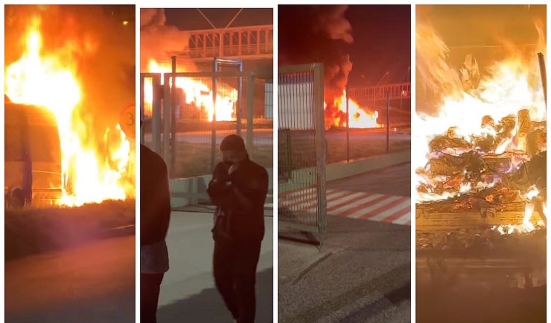 VÍDEO: Van da Lambasaia, do hit 'Prostituta', pega fogo na Bahia e banda perde todo o material de trabalho